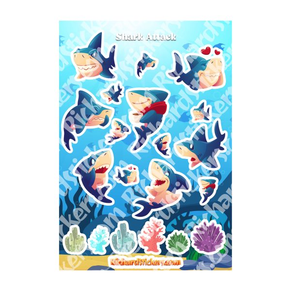 Shark Attack Sticker Sheet