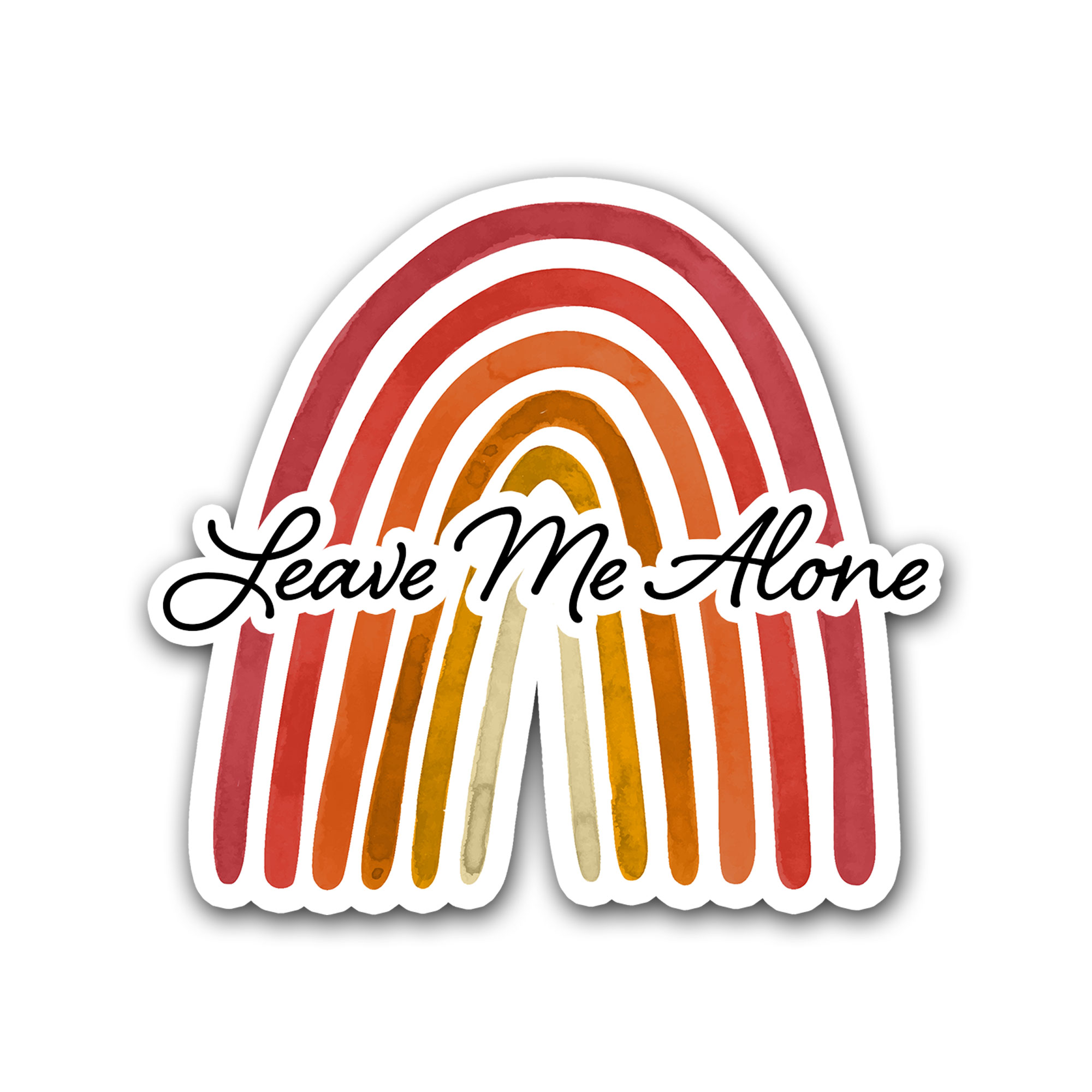 Leave Me Alone Vinyl Sticker With Rainbow Design – The Bullish Store